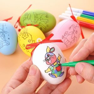 DIY Art |   1 Pack, Children’s Creative Handmade Diy Easter Eggs Handmade Cartoon Painted Hand-painted Eggshell Toys By Young Children,Easter Gifts For The Children DIY Art DIY Art