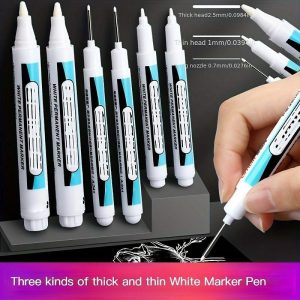 DIY Art |   1/2Pcs White Permanent Paint Pen Set For Wood Rock Plastic Leather Glass Stone Metal Canvas Ceramic Deep Hole Marker 0.7mm DIY Art DIY Art