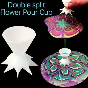 DIY Art |   1pc 7-Leg Funnel Tiny Split Cup For Acrylic Paint Pouring DIY Flower Jewelry Making Pour Painting Supplies Practical Convenient Tool DIY Art DIY Art