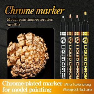 DIY Art |   1pc Silver/Gole/Copper/Bronze Red Chrome Marker Mirror Reflective Paint Pen,4 Styles Available,Perfect For Easter Decoration,Perfect For Easter Decoration DIY Art DIY Art