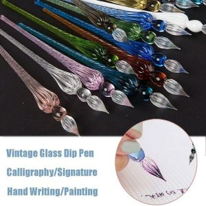 DIY Art |   1pc Vintage Glass Dip Dipping Pen Art Painting Supplies Filling Ink Signature Calligraphy Fountain Pen DIY Art DIY Art