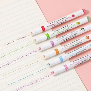 DIY Art |   3/6pcs Colorful Cute Pattern Lace Quick Dry Highlighter Linear Pens For Marking Decoration Material Handmade Craft DIY DIY Art DIY Art