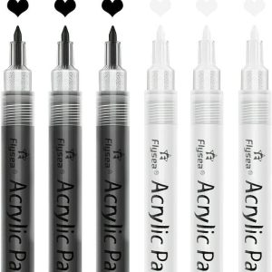 DIY Art |   Acrylic Paint Pens 6pcs/Pack Black White Paint Markers Paint Pens For Rock Painting Stone Ceramic Glass Wood Plastic Glass Metal CanvasDrawing Water-Based Acrylic Paint SetsPerfect For Easter Dec DIY Art DIY Art