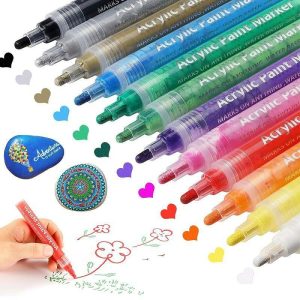 DIY Art |   Acrylic Paint Pens Paint Markers for Rock Painting, Canvas, Wood, Glass, Fabric, Metal, Plastic, Arts Crafts Easter Eggs, Pumpkin, Scrapbooking Supplies, Graffiti Markers for Adults Kids DIY Art DIY Art