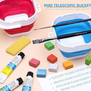 DIY Art |   Foldable Telescopic Washer Pen Holder Pigment Coloring Washer Bucket Painting Bucket Multifunctional Storage Small Bucket For Water DIY Art DIY Art