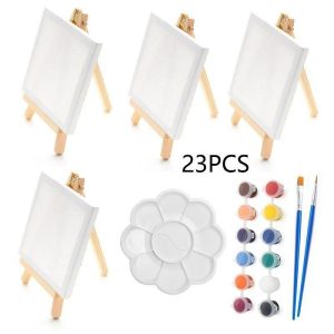 DIY Art |   mini easel drawing board set 23 sets of children’s beginners acrylic oil paint desktop wooden tripod DIY Art DIY Art