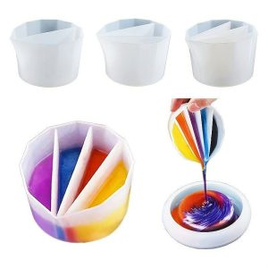 DIY Art |   Split Cup For Paint Pouring4 Pcs Reusable Fluid Art Split Cup Silicone Split Pouring Cup With Dividers For Acrylic Paint Resin Pouring DIY Making DIY Art DIY Art