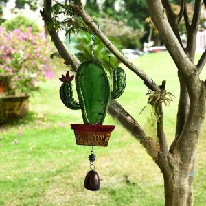 Dreamcatcher |   1pc Cactus Wind Chimes Indoor Outdoor Mobile Romantic Chimes Hanging Ornament For Window Balcony Garden Patio Yard Backyard Or Festival Decor 14.5x36cm/5.7”x14” Dreamcatcher Dreamcatcher