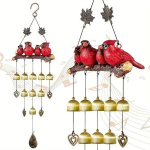 Dreamcatcher |   1pc Cardinal Bird Wind Chime, Red Bird Bell Wind Chimes Outdoor Decorations Hanging Ornament For Window Balcony Garden Decor Dreamcatcher Dreamcatcher