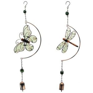 Dreamcatcher |   1pc Dragonfly&Butterfly Painted Wind Chime Outdoor Handicraft Glow In The Night Hanging Ornament For Window Balcony Garden Decor 16x60cm/6.3”x23.6” Dreamcatcher Dreamcatcher