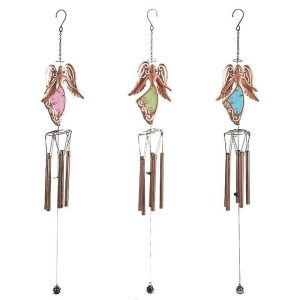 Dreamcatcher |   1pc Flower Fairy Painted Metal Wind Chime Outdoor Handicraft Glow In The Night Hanging Ornament For Window Balcony Garden Decor,13x82cm/5.1”x32.3” Dreamcatcher Dreamcatcher