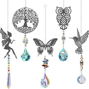 Dreamcatcher |   1pc, Sun Catcher Rainbow Made Pendant, Butterfly Tree Owl Bird Angel Window Hanging Crystal Prism Sun Trap, Home Decor, Room Decor, Bedroom Decor Dreamcatcher Dreamcatcher