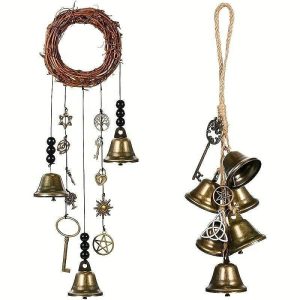 Dreamcatcher |   1pc Witch Wind Chime Bells Protection Door Hangers Witch Wind Chimes Wreath Handmade Hanging Witch Bells Wiccan Magic Wind Chimes For Home Door Dreamcatcher Dreamcatcher