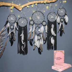 Dreamcatcher |   5 Pcs Large Size Dream Catcher Handmade Gift Feather Hook Flower Wind Chime Ornament Wall Hanging Decor Art Boho Style Dreamcatcher Dreamcatcher