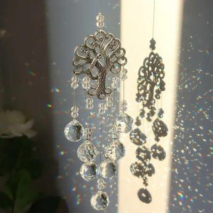 Dreamcatcher |   Clear Glass Crystal Ball Prisms Suncatcher Tree Of Life Window Hanging Ornament Rainbow Maker Hanging Ornament Crystal Garden Pendant For Home Garden Decoration Wedding Dreamcatcher Dreamcatcher