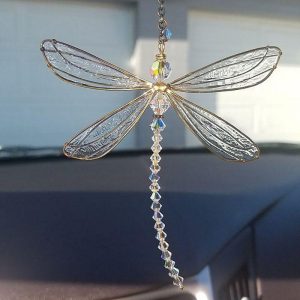 Dreamcatcher |   Dragonfly Dream Catcher Crystal Suncatcher Wind Chime Handmade Gift  Wind Chime Ornament Wall Hanging Outdoor Decor 15*15cm Dreamcatcher Dreamcatcher