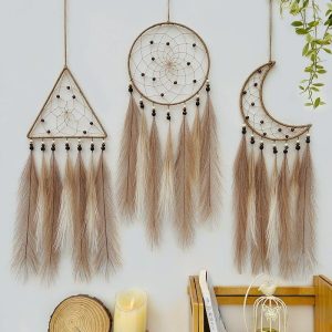 Dreamcatcher |   Dream Catcher Handmade Gift Feather Hook Flower Wind Chime with One Circle Ornament Wall Hanging Decor Art Boho Style Dreamcatcher Dreamcatcher