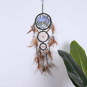 Dreamcatcher |   Dream Catchers Hanging Decorations Wolves Feather Dreamcatcher Decorative Ornament for Wall Home Living Room Bedroom Office Hippie Indian Bohemian Oil Painting Handmade Birthday Party Decor Dreamcatcher Dreamcatcher