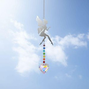 Dreamcatcher |   Fairy Angel Pixie Suncatcher Crystal Fantasy Sun Catcher Princess Gift Prism Rear View Mirror Car Charm Rainbow Maker Bridesmaid Dreamcatcher Dreamcatcher