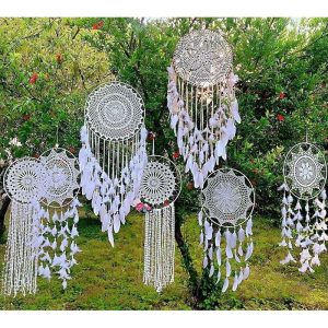 Dreamcatcher |   Indian Large Dream Catcher Handmade Gift Feather Hook Flower Wind Chime Ornament Wall Hanging Decor Art Boho Style Dreamcatcher Dreamcatcher