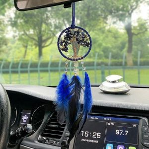 Dreamcatcher |   Life of Tree Black Dream Catcher Handmade Wall Hanging Gift Feather Hook Flower Wind Chime Ornament Car Hanging Decor, 7x48cm/2.7‘’x18.9‘’ Dreamcatcher Dreamcatcher