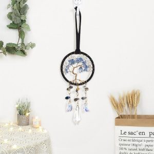 Dreamcatcher |   Life of Tree Sun Catcher Dream Catcher with Colorful Crystal Handmade Gift Wall Hanging Wind Chimes Car Hanging Home Pendant 7x35cm/2.76”x13.78” Dreamcatcher Dreamcatcher