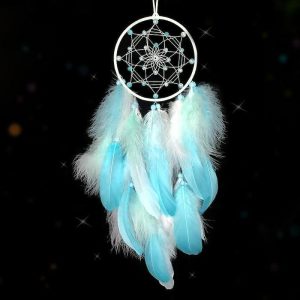 Dreamcatcher |   [mengying original]fairy feather dreamcatcher hanging mesh hand-woven wind chime home ornament cross-border wholesale Dreamcatcher Dreamcatcher