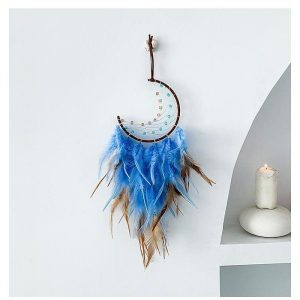 Dreamcatcher |   Moon Dream Catcher Handmade Gift Feather Hook Flower Wind Chime Ornament Wall Hanging Decor Art Boho Style 16x55cm/6.3”x22” Dreamcatcher Dreamcatcher