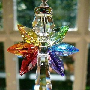 Dreamcatcher |   Rainbow Angel Crystal Suncatcher Colorful Pendant Hanging Decoration for Car Home Garden Dreamcatcher Dreamcatcher