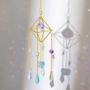 Dreamcatcher |   Suncatcher Crystal Wind Chimes -Sun Catchers Indoor Window Teardrop Crystal Beads Prism Sun Catcher Garden Outdoor Home Decorations Hanging Decor for Ceiling Kitchen Light Catcher Dreamcatcher Dreamcatcher