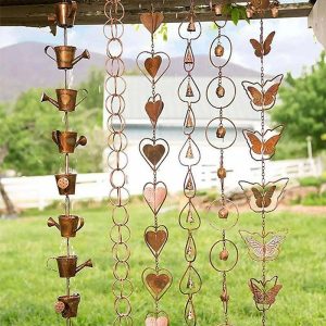 Dreamcatcher |   Wind Chimes Metal Rain Chain Butterfly Chimes and Cups Rain Catcher for Gutter Roof Decor Metal Drainage Rain Chain Dreamcatcher Dreamcatcher