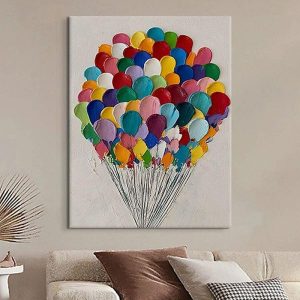 Oil Paintings |   Colorful abstract balloon oil painting Hand Painted balloon Oil Paintings Abstract Art painting Wall Art Modern Canvas Art painting  for Living Room bedroom hotel bar wall decoration Home Decor Oil Paintings Oil Paintings