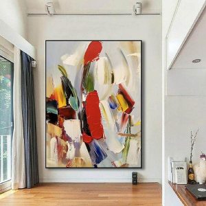 Oil Paintings |   colorful canvas art painting hand painted modern abstract art acrylic  painting hand painted wall art abstract pattle knife painting oversized wall art canvas large wall art paintings Oil Paintings Oil Paintings