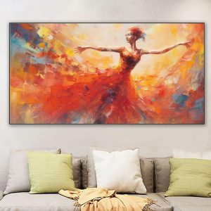 Oil Paintings |   Hand Painted Beautiful Abstract Dancer Painting for Room Wall Decor Handmade Modern Knife Girl Dancing Oil Painting on Canvas Modern Rolled Canvas (No Frame) Oil Paintings Oil Paintings