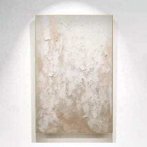 Oil Paintings |   Hand painted Beige White Abstract Painting On Canvas Minimalist White Canvas Wall Art Large Textured White Wall Decor Paintng For Home Decor Oil Paintings Oil Paintings