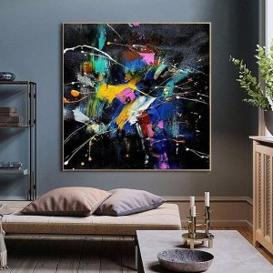 Oil Paintings |   Handmade Oil Painting Canvas Acrylic Wall Art Decoration Modern Abstract Colours Burst Into Bloom for Home Decor Rolled Frameless Unstretched Painting Oil Paintings Oil Paintings