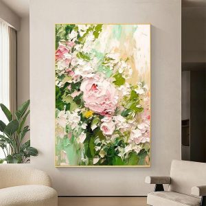 Oil Paintings |   Handmade Oil Painting Canvas Wall Art Decor Original Flower Painting Abstract Floral Landscape Painting for Home Decor With Stretched Frame/Without Inner Frame Painting Oil Paintings Oil Paintings