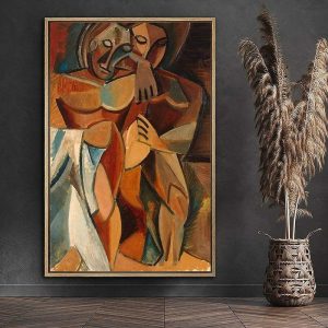 Oil Paintings |   Handmade Oil Painting Canvas Wall Art Decoration Picasso Style Figures for Home Decor Rolled Frameless Unstretched Painting Oil Paintings Oil Paintings