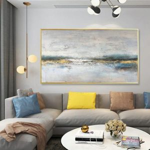 Oil Paintings |   Handmade Oil Painting Canvas Wall Art Decorative Abstract Knife Painting Landscape White For Home Decor Rolled Frameless Unstretched Painting Oil Paintings Oil Paintings