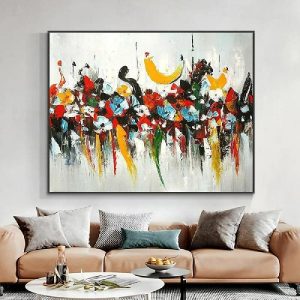 Oil Paintings |   Large oil painting handmade Abstract Colorful Flower Oil Painting Hand Painted On Canvas Thick Palette Knife Huge oil painting Canvas Home Decor Oil Paintings Oil Paintings