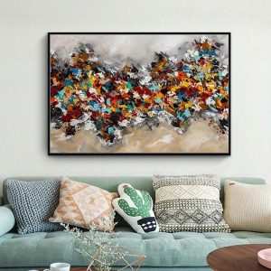 Oil Paintings |   Mintura Handmade Abstract Oil Paintings On Canvas Wall Art Decoration Modern Picture For Home Decor Rolled Frameless Unstretched Painting Oil Paintings Oil Paintings