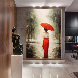 Oil Paintings |   Modern abstract firgure painting on canvas handmade extra large wall art abstract girl painting oversized wall art large abstract canvas girl painting for bedroom living room arwork Oil Paintings Oil Paintings