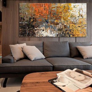 Oil Paintings |   Oil Painting Hand Painted Horizontal Abstract Abstract Landscape Modern Rolled Canvas (No Frame) Oil Paintings Oil Paintings