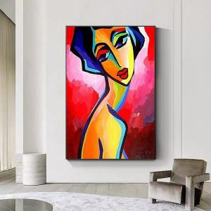 Oil Paintings |   Oil Painting Hand Painted Vertical Abstract People Classic Modern Rolled Canvas (No Frame) Oil Paintings Oil Paintings