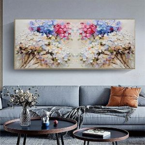 Oil Paintings |   Oil painting handmade Abstract Colorful Knife Flower Oil Painting Handmade Large Original Modern Huge Canvas tree paintings Home Decor wedding flower painting Oil Paintings Oil Paintings