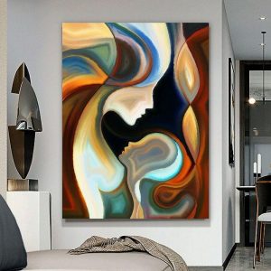 Oil Paintings |   Oil Painting Handmade Hand Painted Wall Art Home Decoration Décor Living Room Bedroom Abstract Portrait Modern Contemporary Rolled Canvas Oil Paintings Oil Paintings