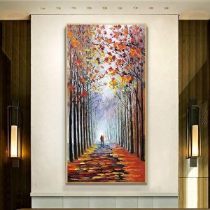 Oil Paintings |   Oil Painting Handmade Hand Painted Wall Art Rural Scenery Abstract Autumn Park Home Decoration Decor Rolled Canvas No Frame Unstretched Oil Paintings Oil Paintings