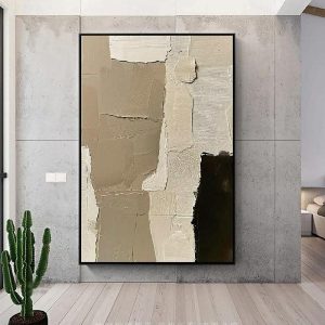 Oil Paintings |   Set of 2 Large Brown Abstract Canvas Paintings handmade Beige Wall Art Black Abstract painting Wall Art Brown Textured painting handmade Wall Art Neutral painting Wall Decor. Oil Paintings Oil Paintings