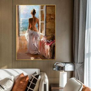 Oil Paintings |   The Fashion Nude Handpainted Abstract Sexy Naked Girl Back Oil Paintings On Canvas Wall Artwork for Living Room Home Decoration Unframed Oil Paintings Oil Paintings