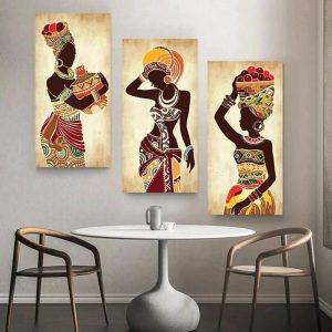 Prints |   1 Panel People Prints African Women Wall Art Modern Picture Home Decor Wall Hanging Gift Rolled Canvas Unframed Unstretched Prints Prints